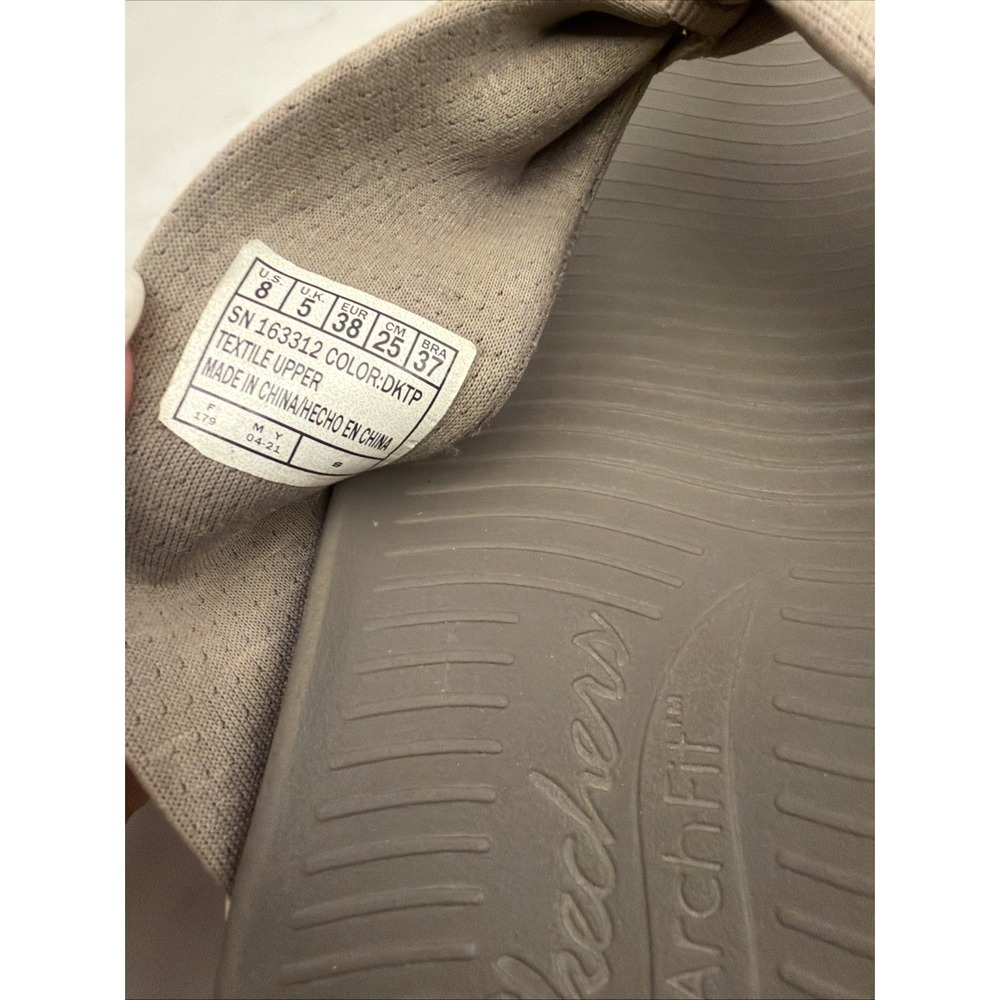 Skechers Arch Fit Sunshine My Life Thong Sandals Dark Taupe Women's Size 8 - Picture 8 of 9